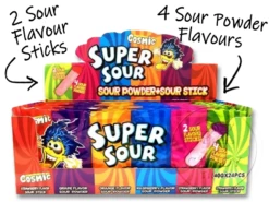 Cosmic Super Sour Powder & Stick 4 Flavour Single Box Of 24