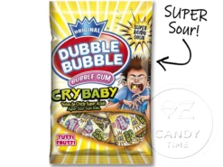 Dubble Bubble Cry Baby Super Sour Gum Bag Single