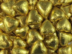 Milk Chocolate Foil Hearts 1kg Bag Gold