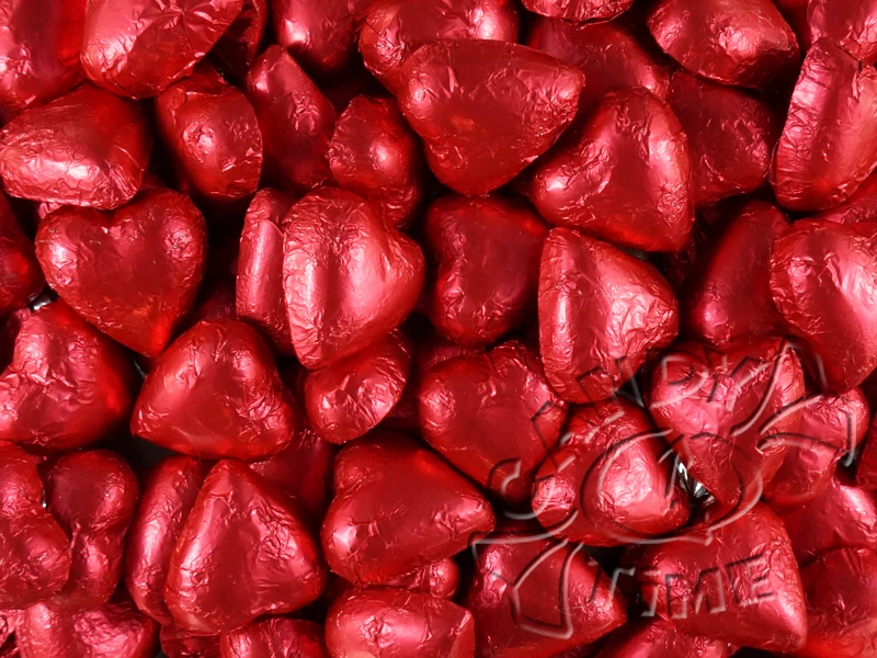 Milk Chocolate Foil Hearts 1kg Bag Red 3 Milk Chocolate Foil Hearts 1kg Bag Red