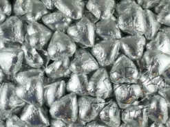 Lolliland Milk Chocolate Foil Hearts 500g Bag Silver