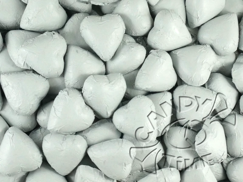 Milk Chocolate Foil Hearts 1kg Bag White 3 Milk Chocolate Foil Hearts 1kg Bag White