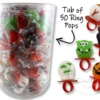Halloween Ring Pops Tub Of 50 -AU Candy Sales 2024 halloween ring pop 50 tub