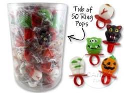 Halloween Ring Pops Tub Of 50