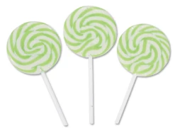 Mini Light Green Swirl Lollipops Box Of 24