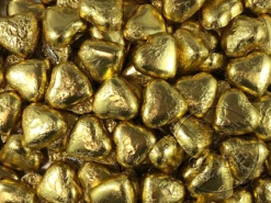 Lolliland Milk Chocolate Foil Hearts 1kg Bag Gold