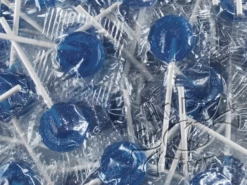 Flat Lollipops Blue 1kg Bag 125pc
