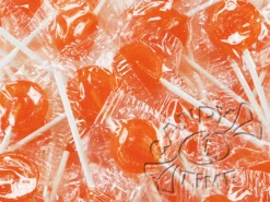 Flat Lollipops Orange 1kg Bag 125pc