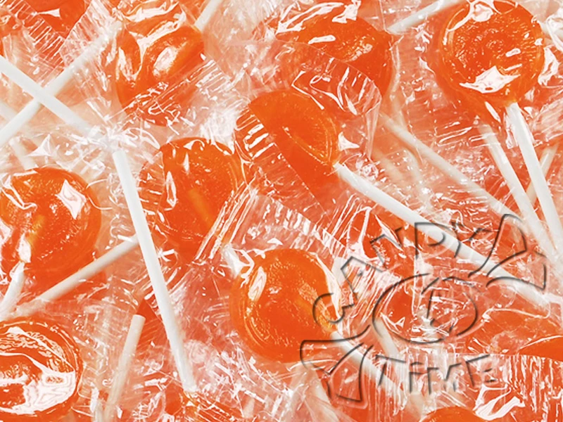 Flat Lollipops Orange 1kg Bag 125pc 3 Flat Lollipops Orange 1kg Bag 125pc