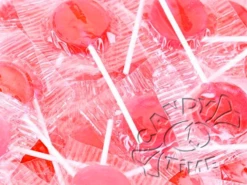 Flat Lollipops Pink 1kg Bag 125pc