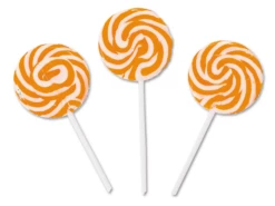 Mini Bright Orange Swirl Lollipops Box Of 24
