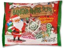 Santa Swirl Flat Tattoo Lollipops 28pce Bag