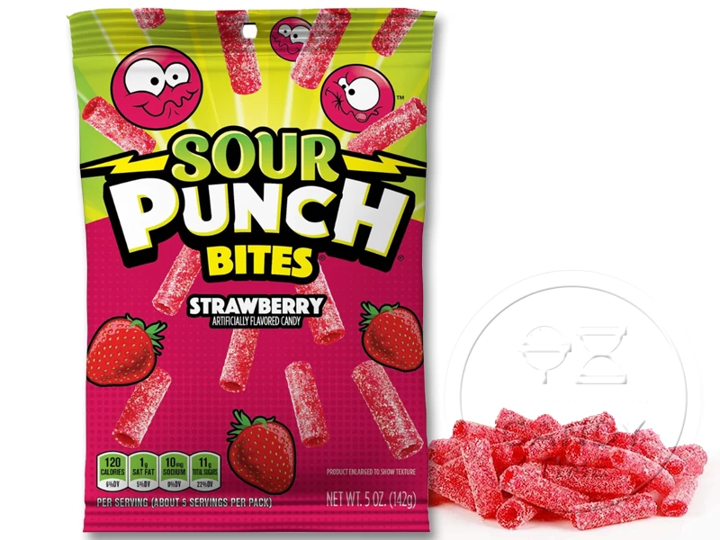 Sour Punch Bites Strawberry Bag Box Of 12 3 Sour Punch Bites Strawberry Bag Box Of 12