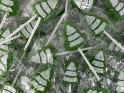 Christmas Tree Flat Lollipops Green 70pce Bag