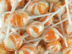 Swirl Ball Lollipops Orange 1kg Bag