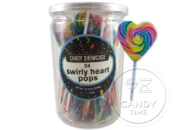 Swirly Heart Pops Rainbow Tub Of 24