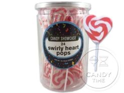 Swirly Heart Pops Red Tub Of 24