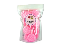 Swirly Lollipops 24pc Bag Pink -AU Candy Sales 2024 swirly pops pink new