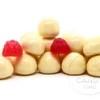 Premium White Chocolate Raspberry Jellies 500g Bag -AU Candy Sales 2024 white chocolate coated raspberry jellies